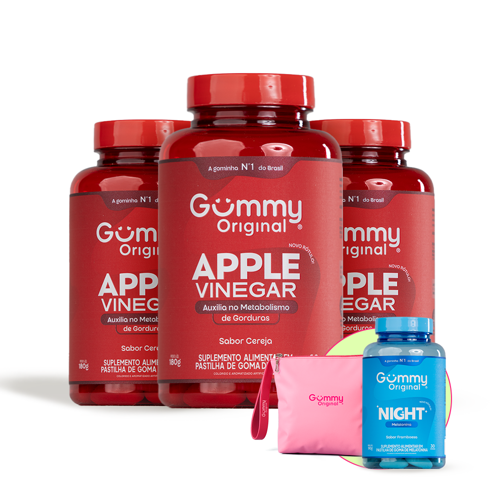 3 Gummy® Vinagre de maçã + 1 Night + 1 Necessaire